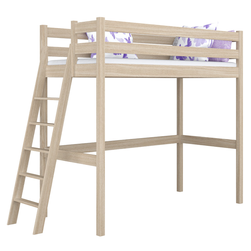 Hochbett Eiche geweißt – Kinderzimmer, Massivholz, Scandi-Stil