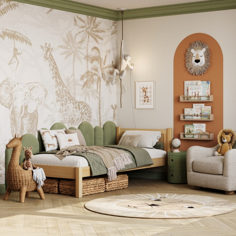 Einzelbett aus Holz Kiefer natur – Kinderzimmer, Massivholz, Scandi-Stil