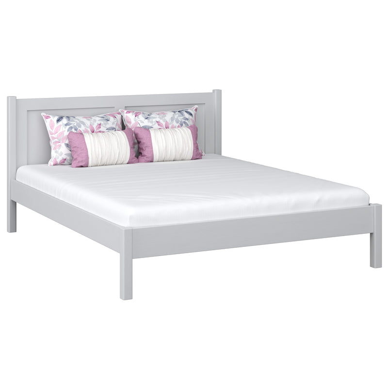 Doppelbett Holz Grau – Schlafzimmer, Massivholz, skandinavischer Stil