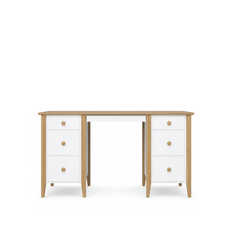 Bureau 6S Scandi en bois blanc / chêne naturel