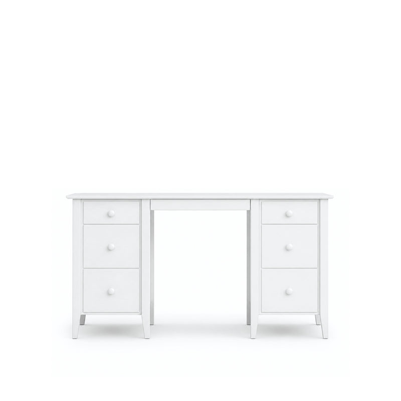 Bureau z 6 tiroirmi en bois blanc – bureau i chambre de jeune, scandinave