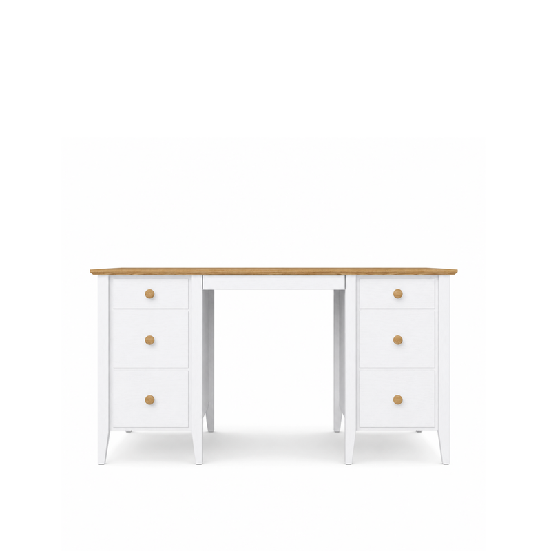 Bureau 6S Scandi en bois blanc / chêne naturel