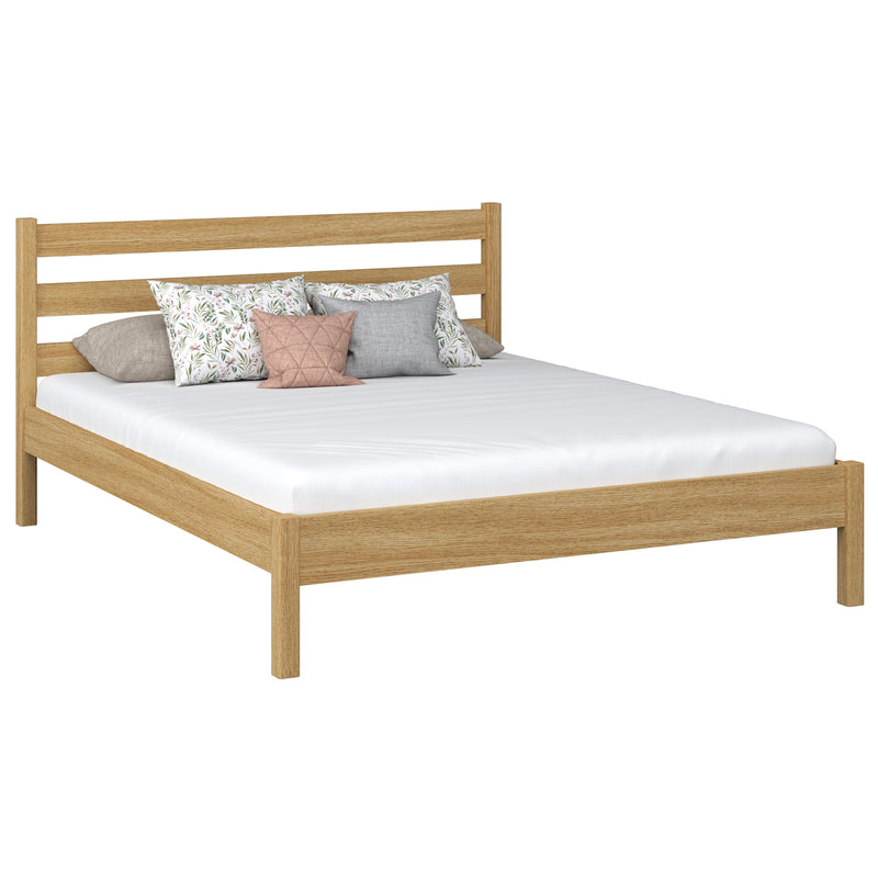 Eichenholz-Doppelbett N01 Eiche natur – Gesamtansicht, massives Eichenholz