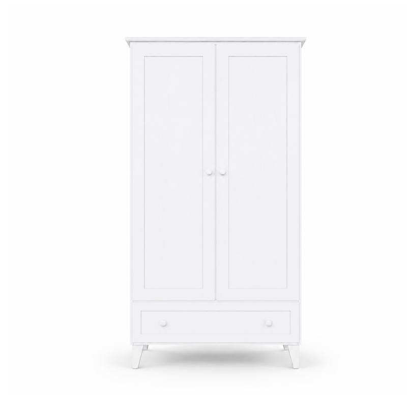 Armoire 2D1S Scandi en bois blanc