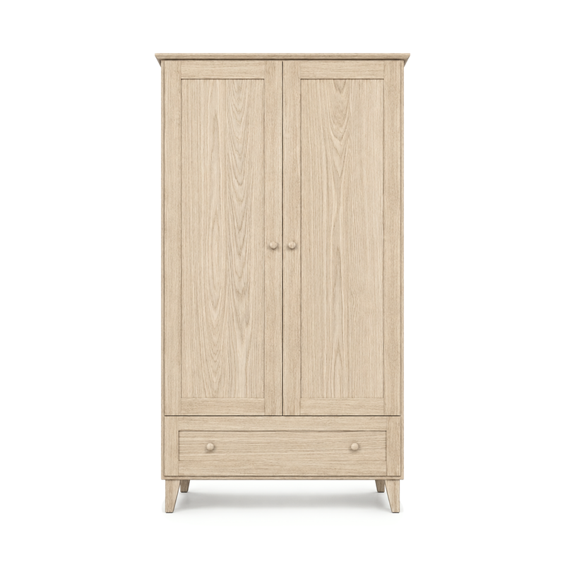 Armoire 2D1S Scandi en chêne chêne blanchi