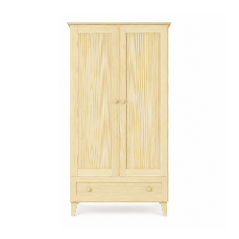Armoire 2D1S Scandi en pin pin incolore