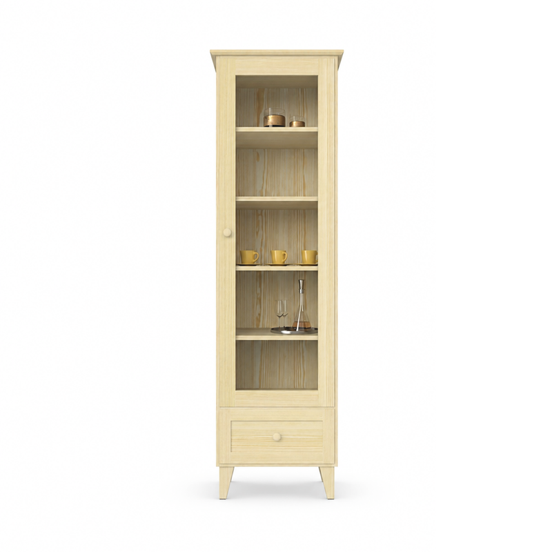 Vitrine 1S 57 Scandi en pin pin incolore