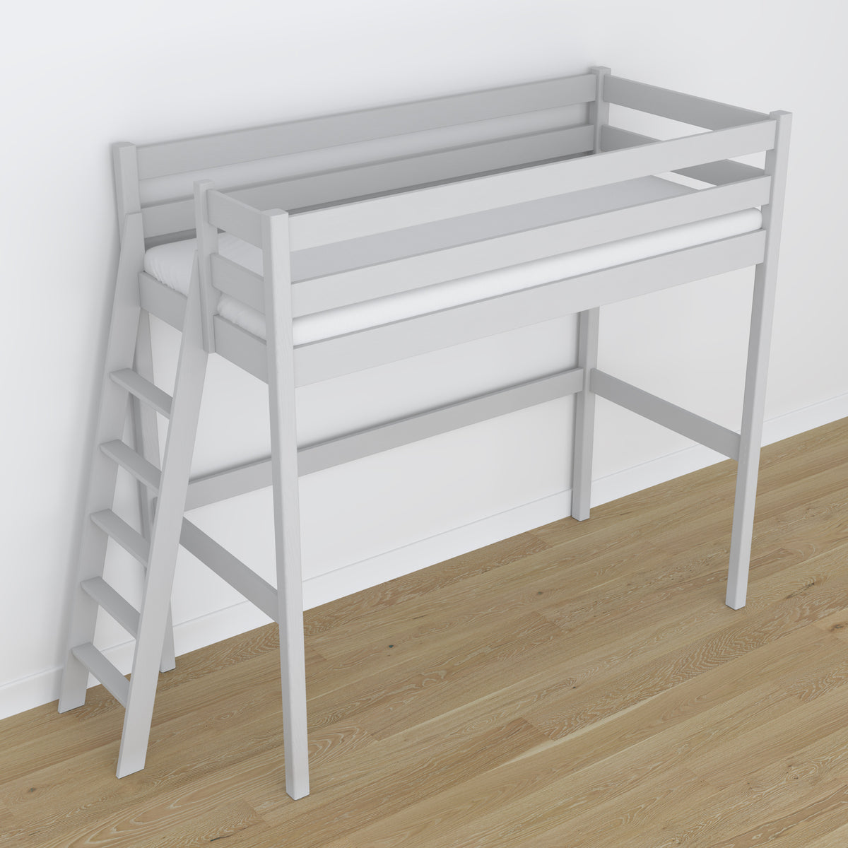 Hochbett Grau im Kinderzimmer – Scandi-Einrichtung, Holz