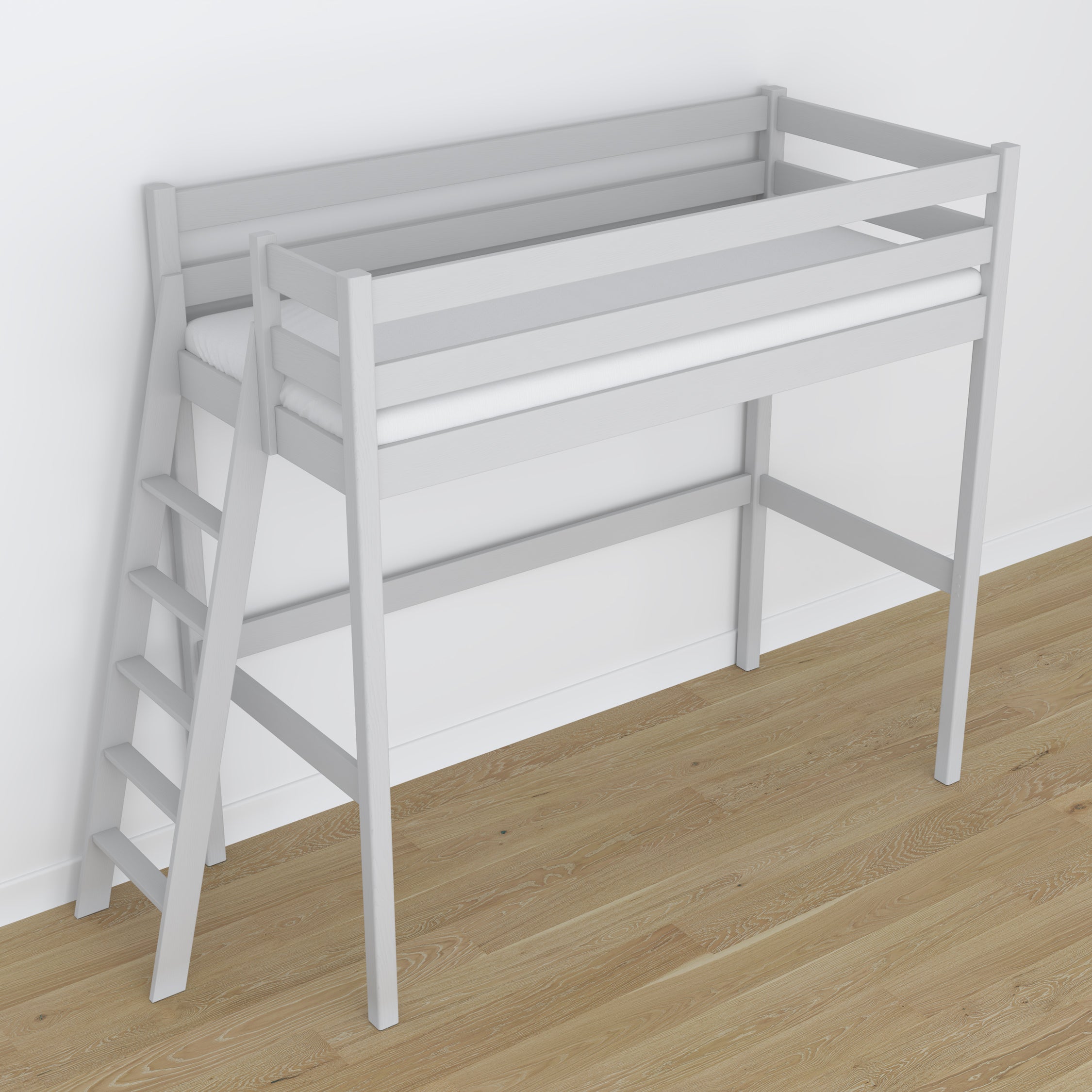 Hochbett Grau im Kinderzimmer – Scandi-Einrichtung, Holz