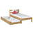 Natural Oak Bed with Mattress Drawer – Side View, Oak, Nizio Home