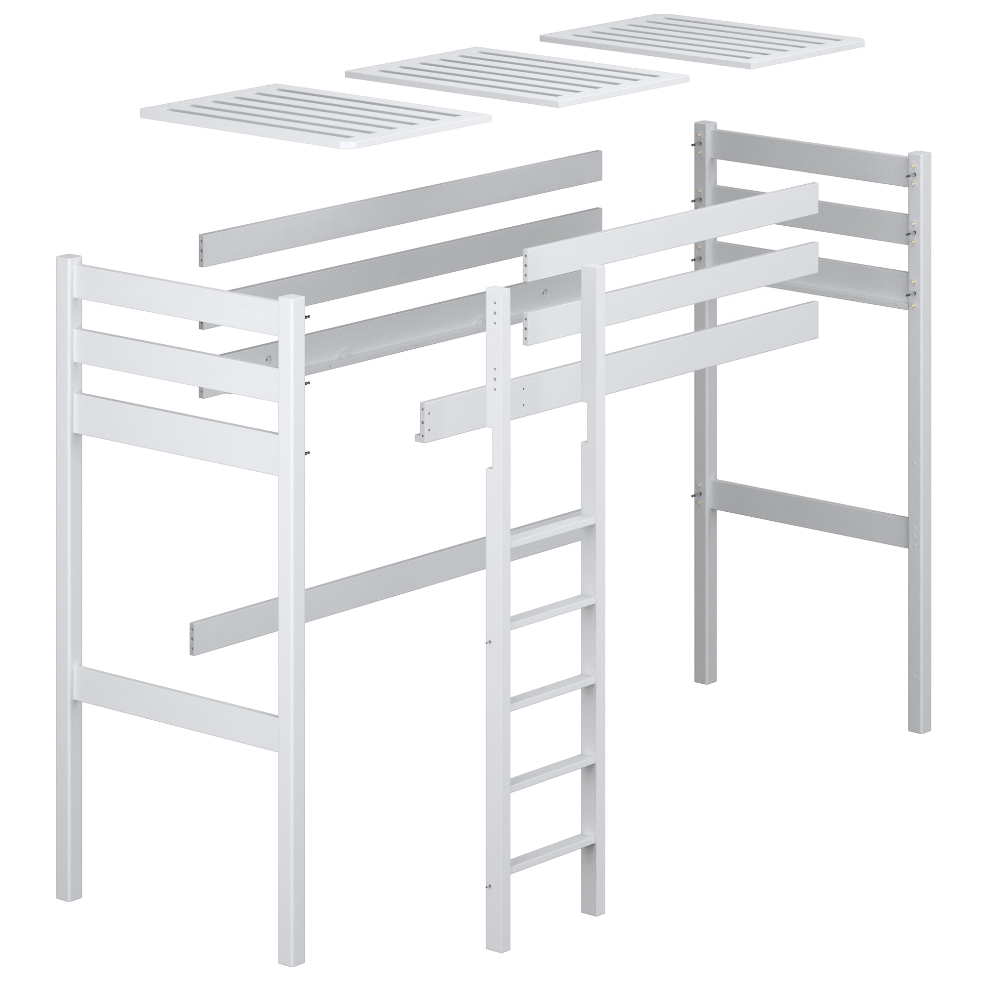 Hochbett aus Holz schwarz-eiche – Proportionen des Kinderzimmers, Nizio