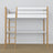 Loft bed white/oak wooden – top view of the sleeping area, Nizio