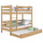 Lit superposé avec tiroir pour matelas en chêne chêne naturel – chambre d'enfant scandinave