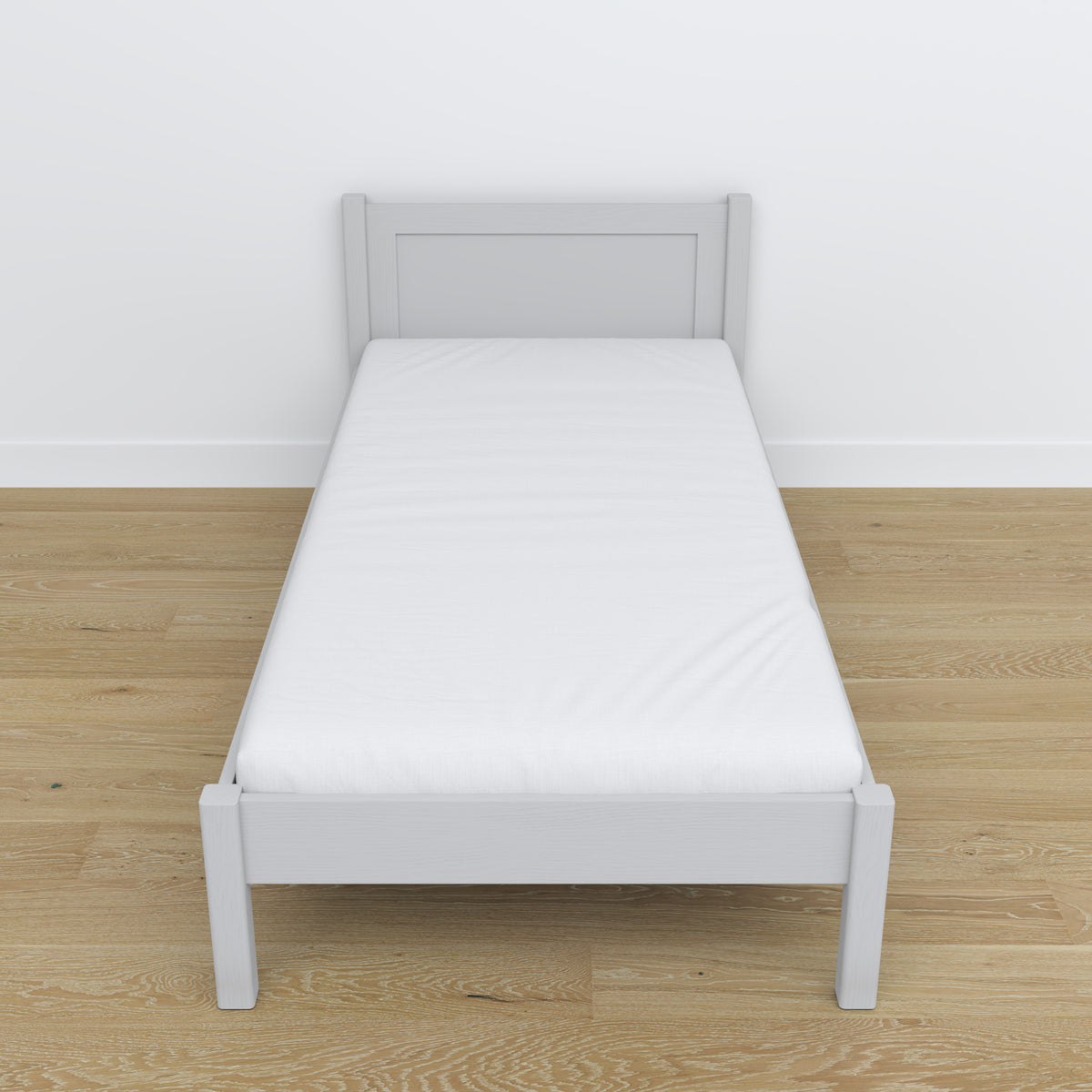 Lit gris en bois – dimensions et schéma, Nizio Home