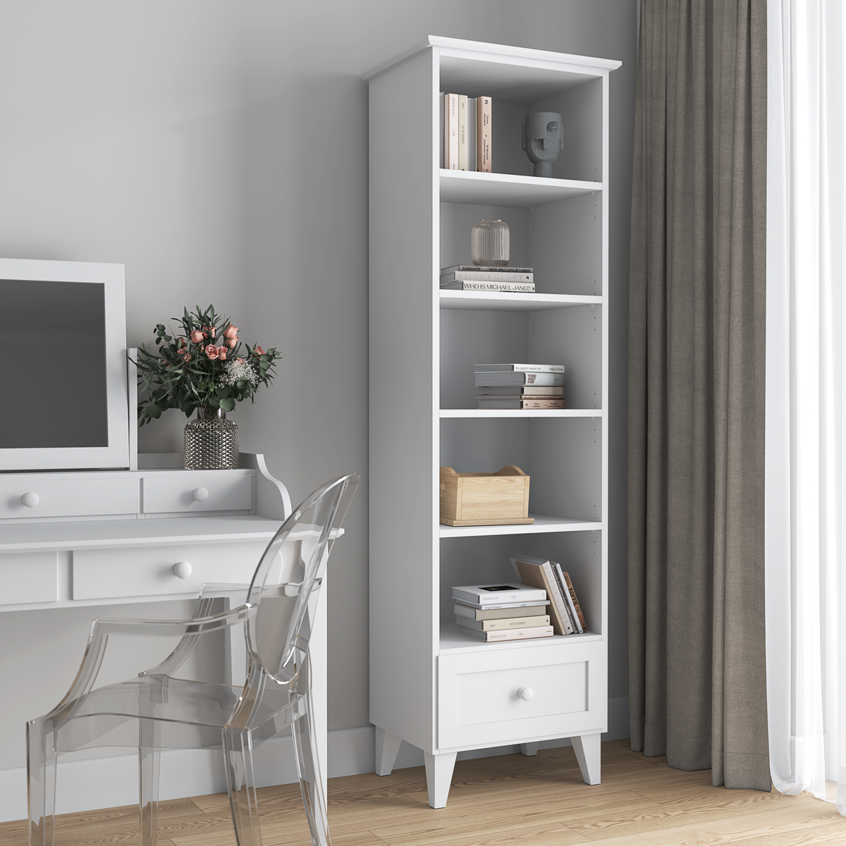 Étagère 1S 57 Scandi en bois blanc