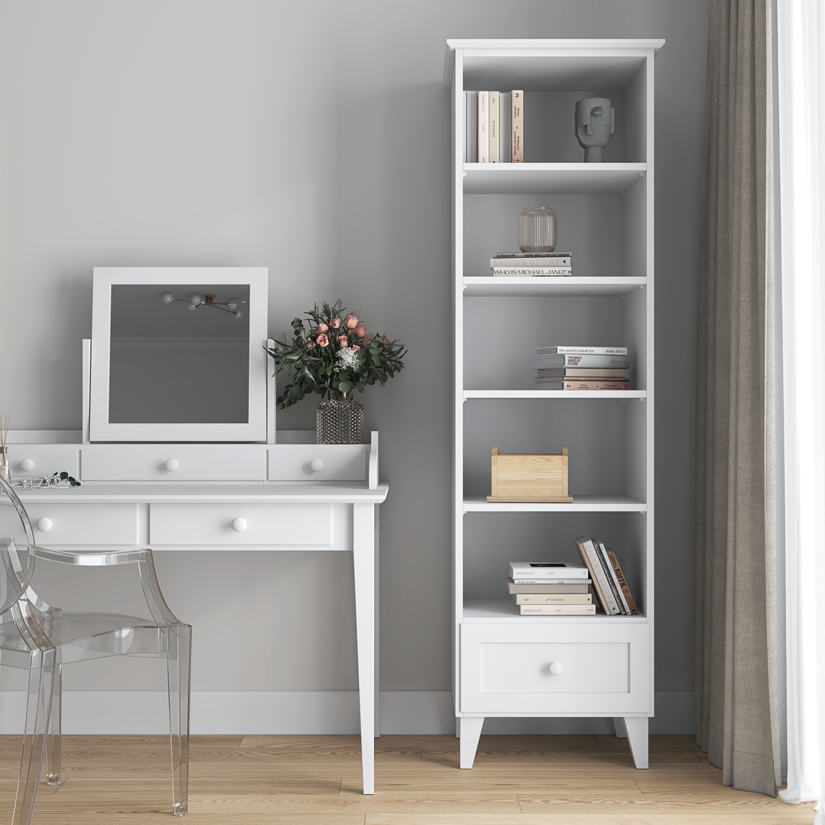 Étagère 1S 57 Scandi en bois blanc