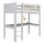 Grey Wooden Loft Bed with Desk – Children’s Room, Scandi Nizio