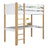 White and Oak Wooden Loft Bed with Desk – Children’s Room, Scandi Nizio