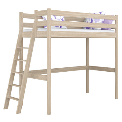 Hochbett Eiche geweißt – Kinderzimmer, Massivholz, Scandi-Stil