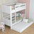 Lit superposé blanc pour enfants – tiroir na matelas, en bois, Nizio