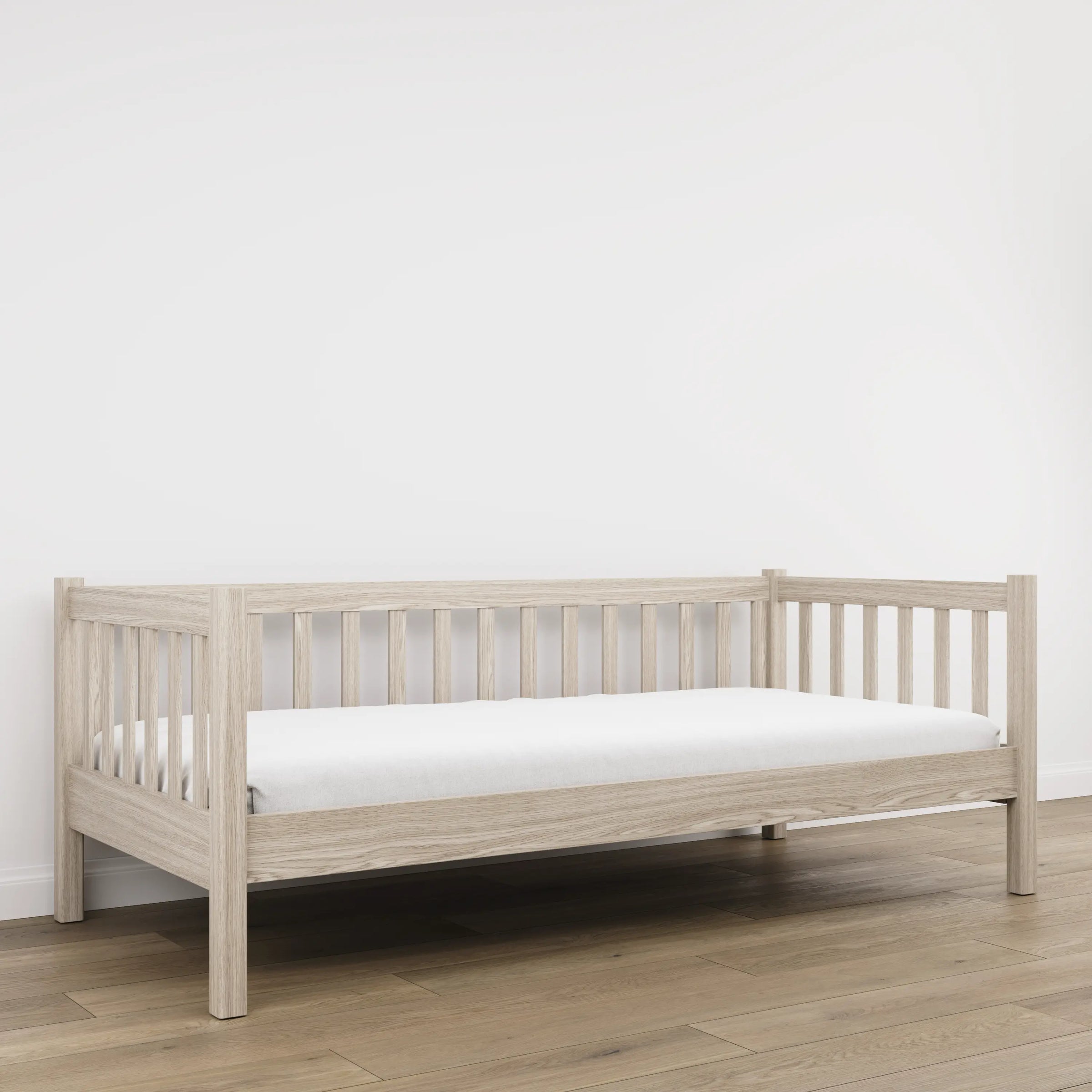 Sofa-Bett Eiche gebleicht – Holz- und Verbindungsdetails, Nizio Home