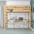 Hochbett mit Schreibtisch aus Holz Kiefer natur – Kinderzimmer, scandi Nizio