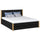 Double bed with wooden drawer black with oak – bedroom, storage, scandi style