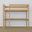 Loft bed natural oak with desk – study space under the sleeping area, oak