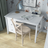Bureau 3S blanc en bois – vue de côté, profondeur du plateau