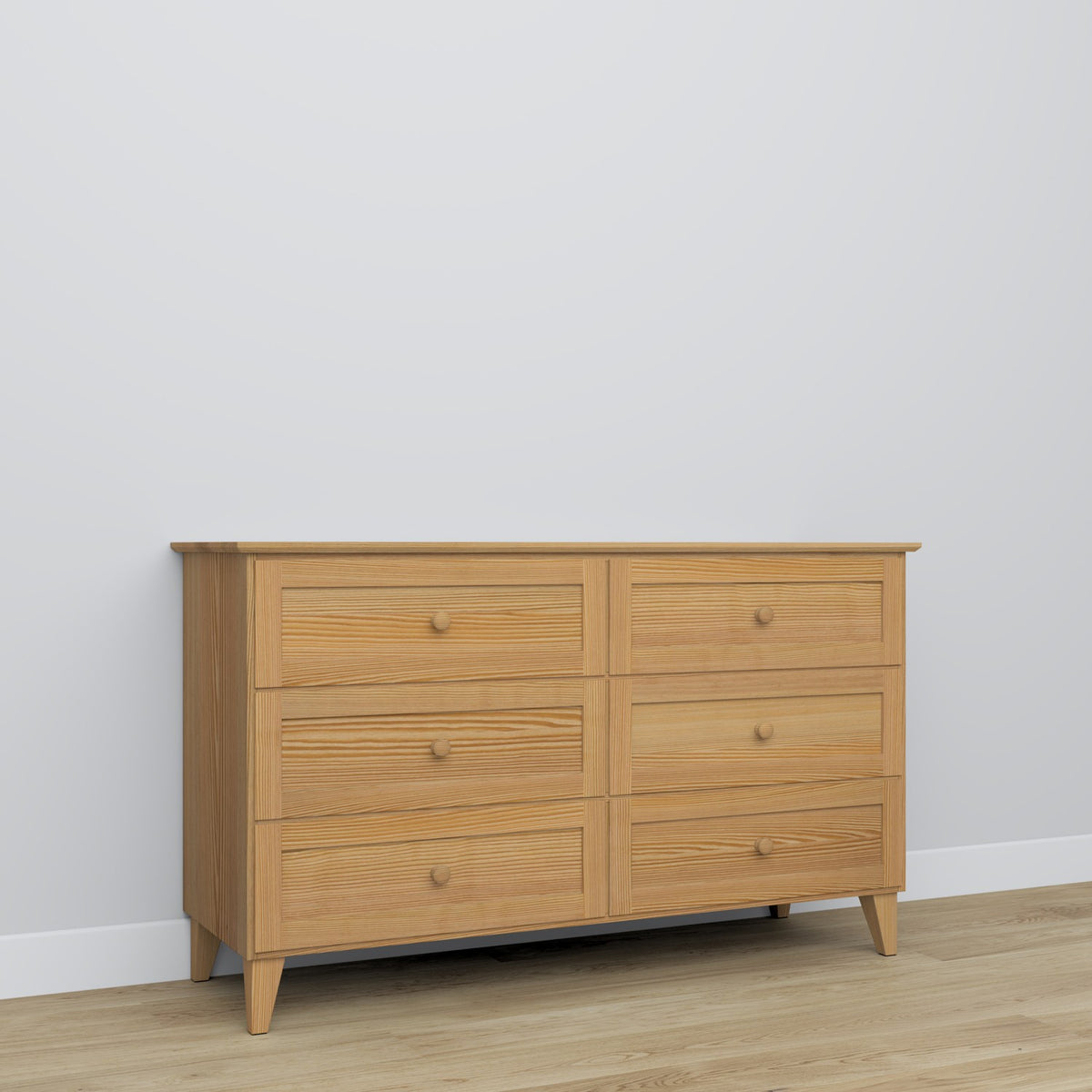 Kommode 6S Kiefernholz Naturkiefer – Deckplatte und Details, hohe Qualität Nizio Home