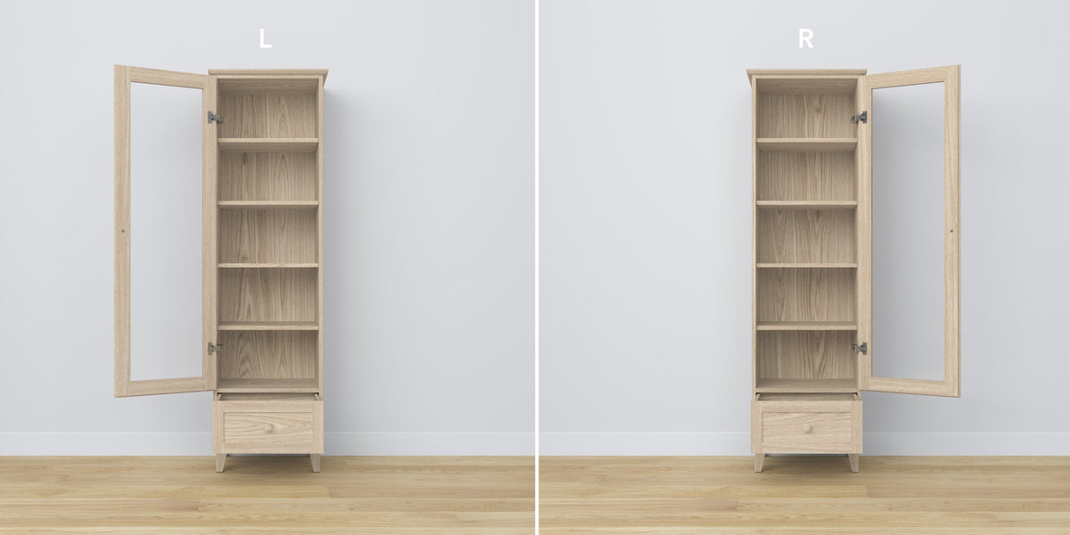 Vitrine 1S en chêne chêne blanchi dans le salon – décoration scandinave, Nizio