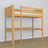 Lit mezzanine avec bureau en bois pin naturel – échelle i barrière ochronna