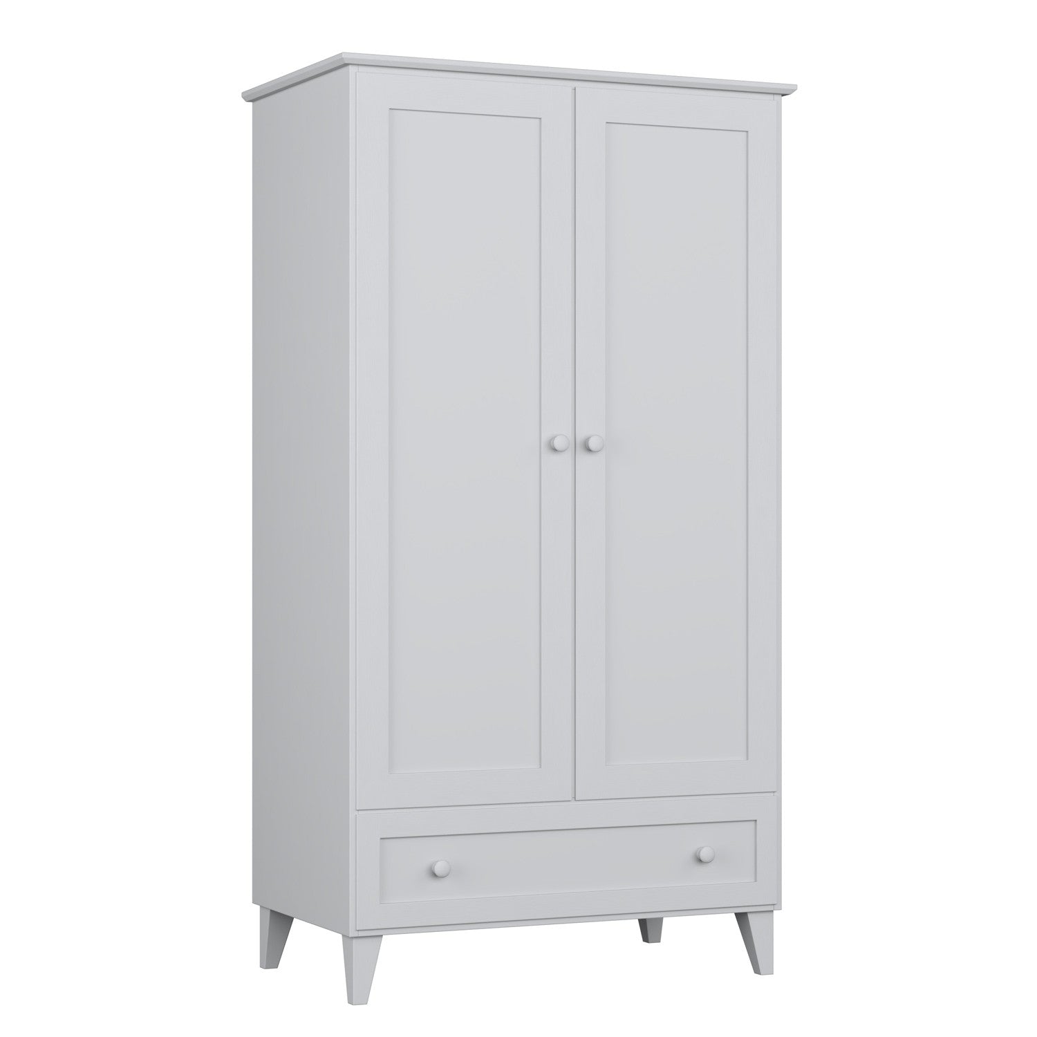 Armoire 2D1S en bois gris – vue de côté, profondeur i proportions du meuble