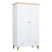 Armoire 2D1S en bois blanc avec chêne – portes ouvertes, tringle et étagères intérieures