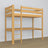 Natural Pine Wooden Loft Bed with Desk – Ladder and Safety Rail