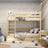 Lit superposé pin incolore z tiroir – barrière i échelle en bois, Nizio