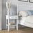 Table de chevet N01 en bois blanc w chambre – décoration avec lampe de nuit