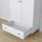 Armoire 2D1S en bois blanc avec chêne – vue de côté, profondeur i proportions du meuble