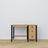 Bureau 3S chêne naturel avec noir en chêne – vue de côté, profondeur du plateau