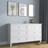 Commode 6S blanc – en bois, szuflady fermé, vue frontale, Nizio