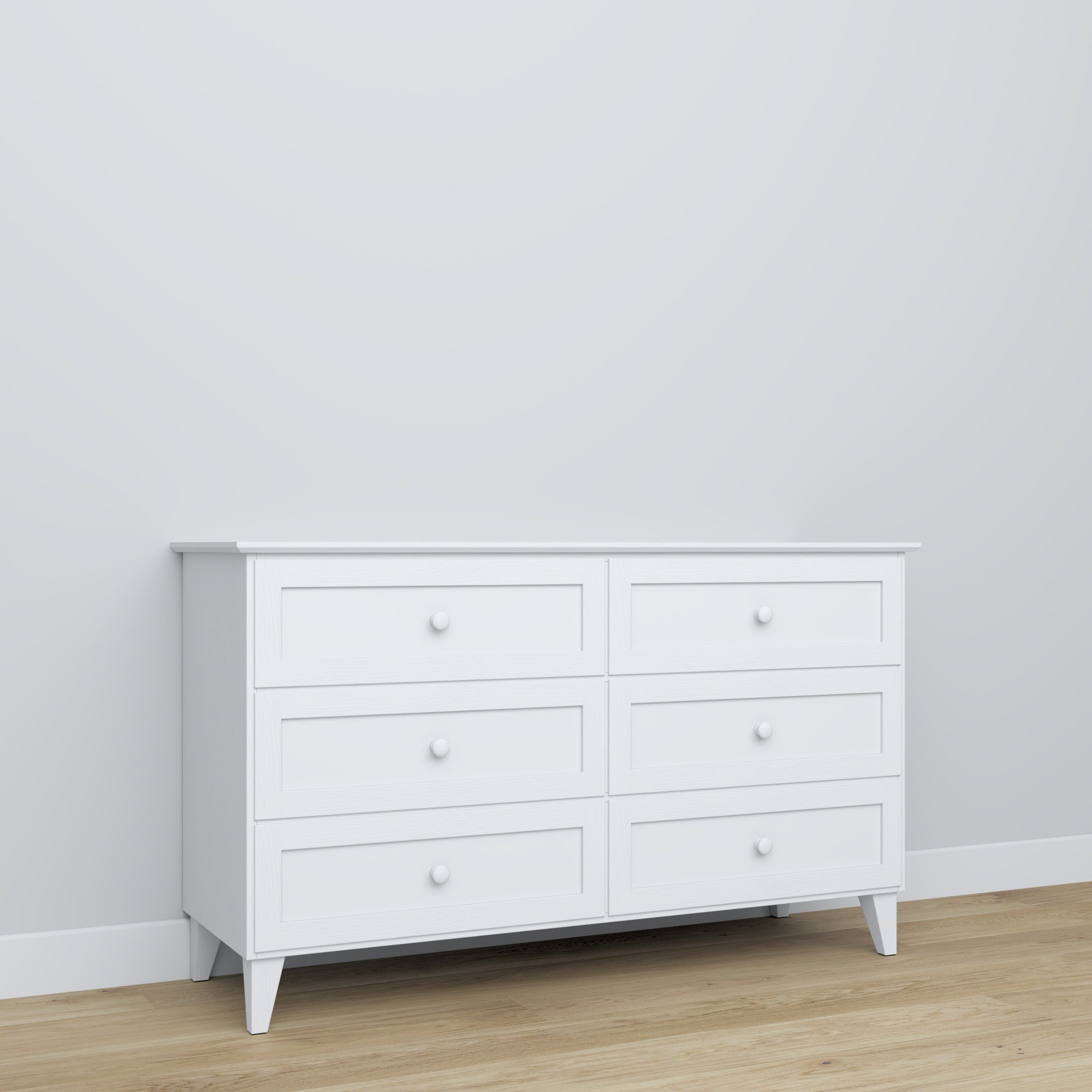 Commode 6S en bois blanc – plateau et détails, haute qualité Nizio Home