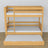 Natural Pine Wooden Bunk Bed – Ladder, Rails, Drawer for Extra Mattress