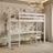 Hochbett mit Schreibtisch aus Holz weiß – Kinderzimmer, scandi Nizio