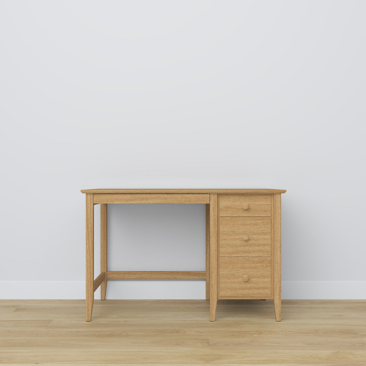 Schreibtisch 3S Natureiche aus Eiche – Seitenansicht, Tischplattentiefe