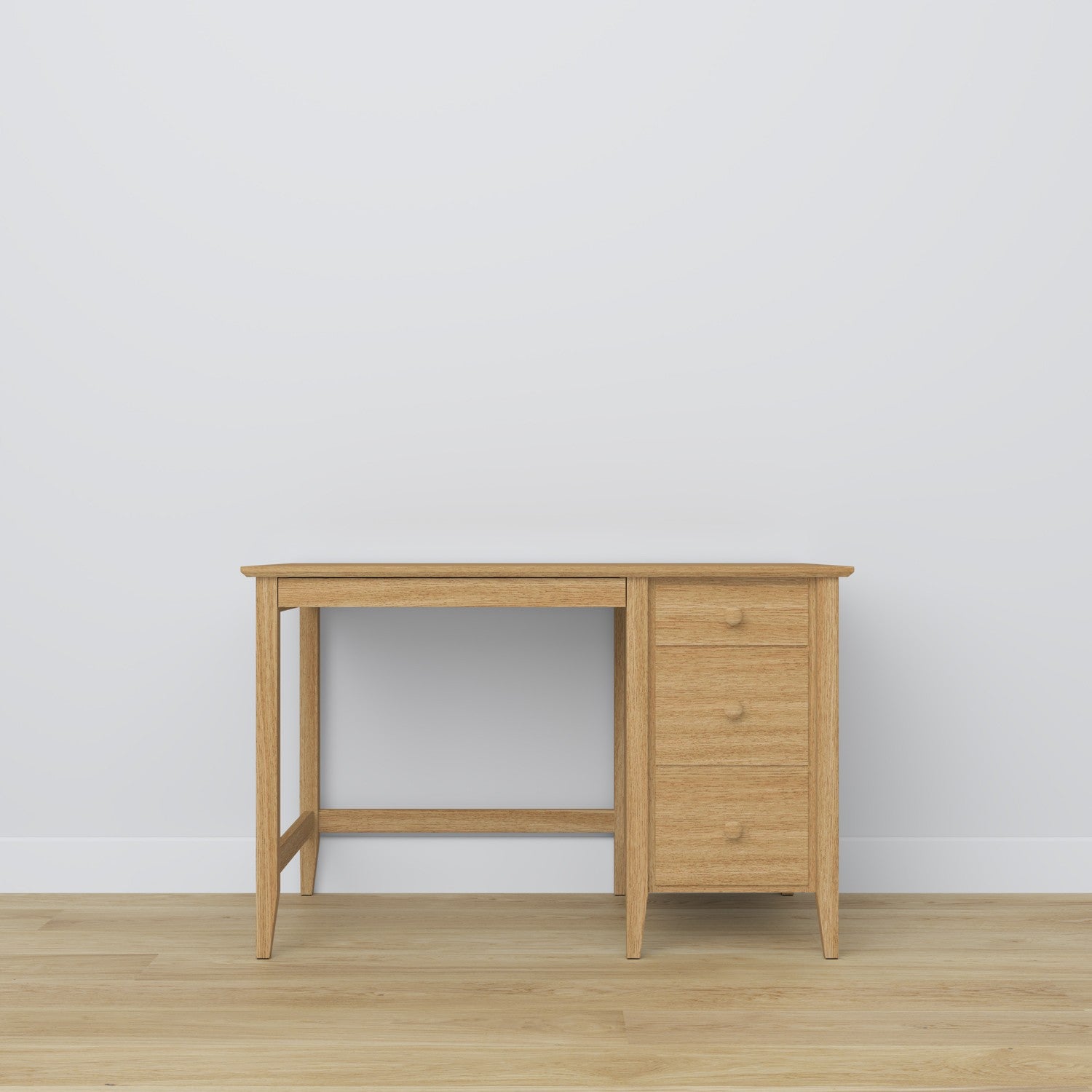 Schreibtisch 3S Natureiche aus Eiche – Seitenansicht, Tischplattentiefe