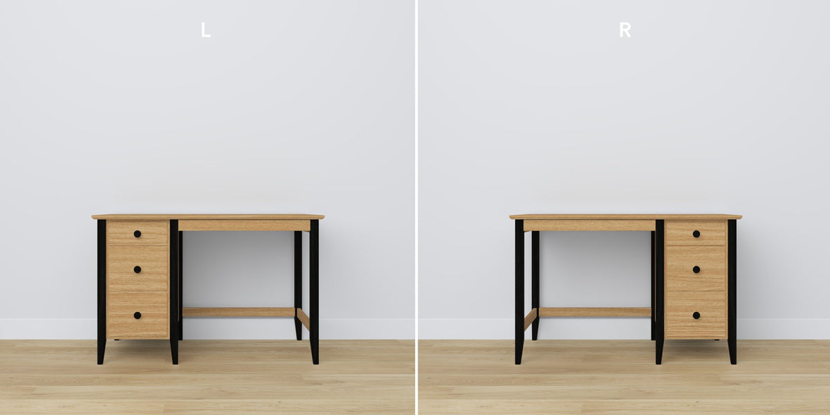 Bureau 3S en chêne chêne naturel avec noir w bureau – décoration scandinave, Nizio