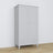 Armoire 2D1S gris – en bois, portes fermées, vue frontale, Nizio