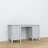 Bureau 6S gris – en bois, plateau large, vue frontale, Nizio