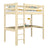 Clear Pine Wooden Loft Bed with Desk – Children’s Room, Scandi Nizio
