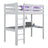 Grey Wooden Loft Bed with Desk – Children’s Room, Scandi Nizio